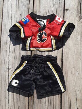 Build a Bear Clothing Calgary Flames Hockey Jersey and Pants
